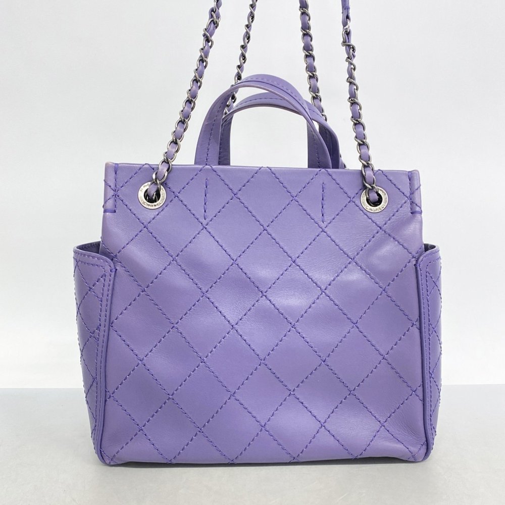 CHANEL Purple Leather Bag - Picture 11 of 12